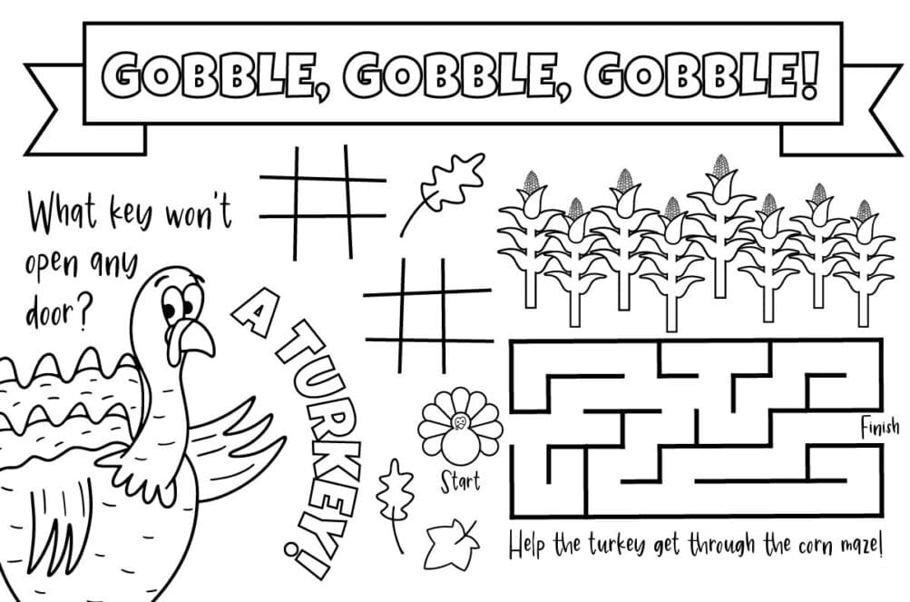 Printable Thanksgiving Maze Easy