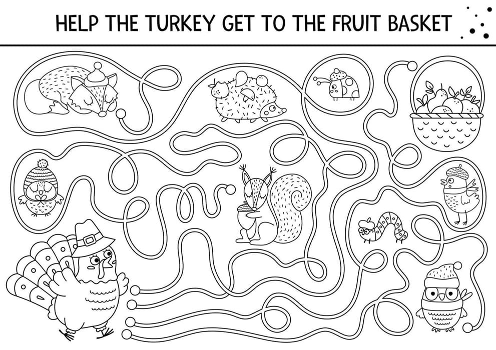Printable Thanksgiving Maze Runner