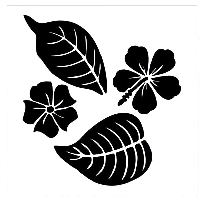 Printable Tropical Leaf Stencil
