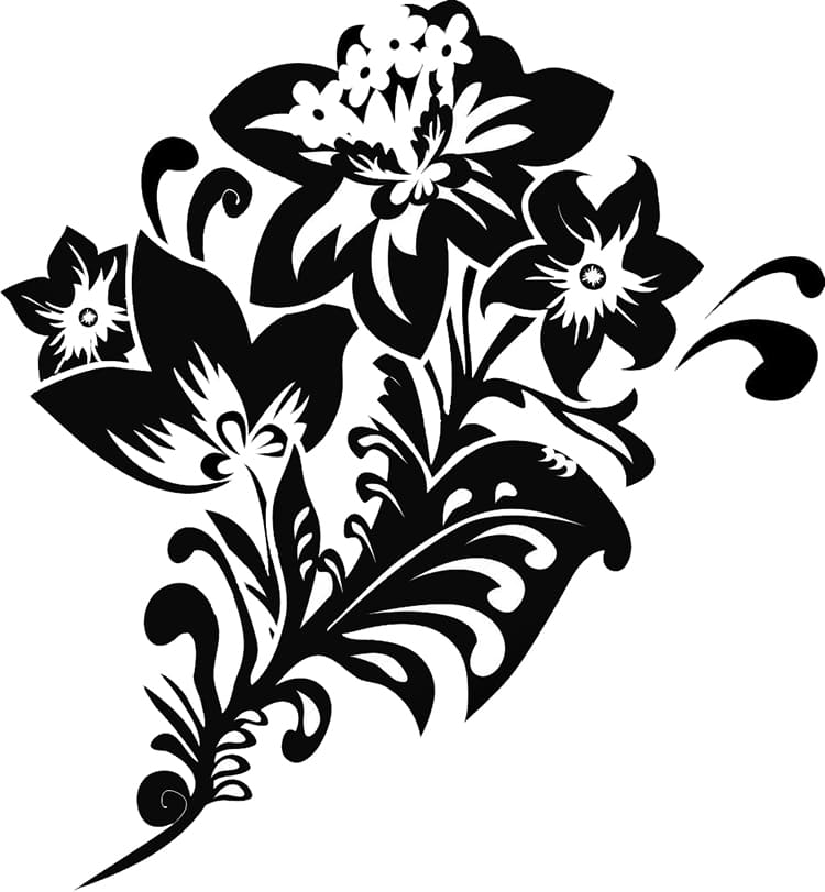 Printble Flower Stencil Art