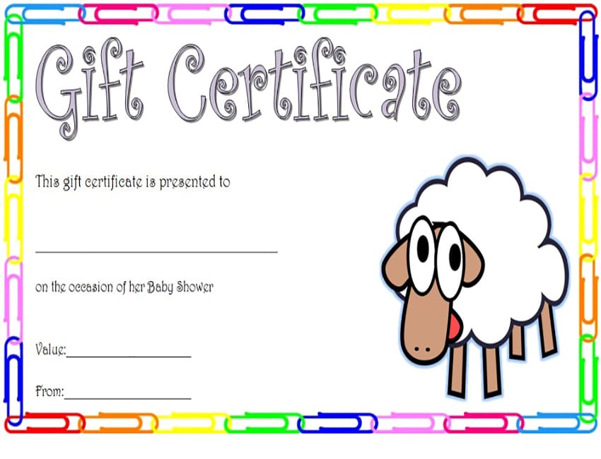 Printable Baby Gift Certificates