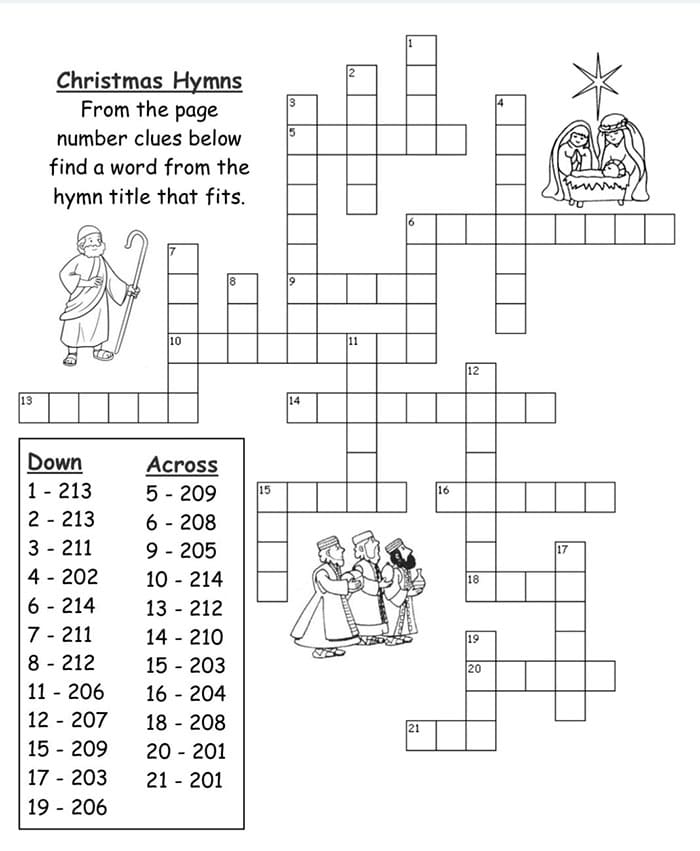Printable Christmas Crossword Puzzles 1st Grade