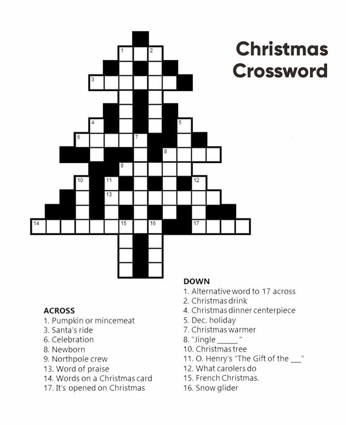 Printable Christmas Crossword Puzzles Maker