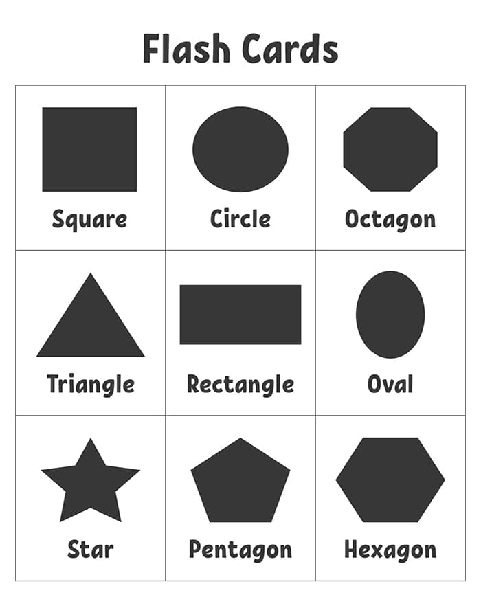 Printable Color And Shape Flash Cards