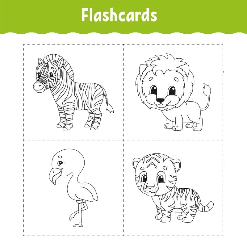 Printable Color Animal Flashcards