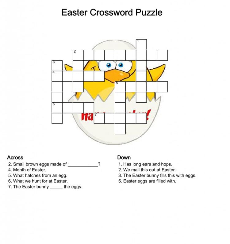 Printable Easter Crossword Puzzles Creator