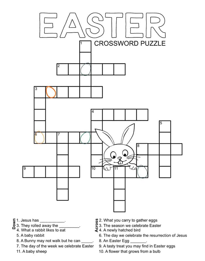 Printable Easter Crossword Puzzles English