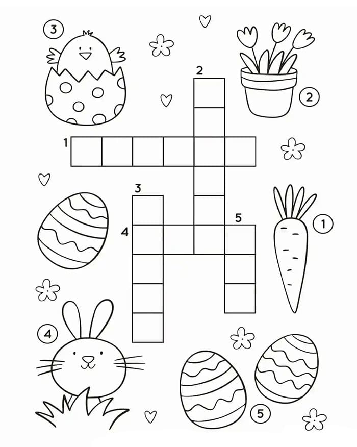 Printable Easter Crossword Puzzles Game