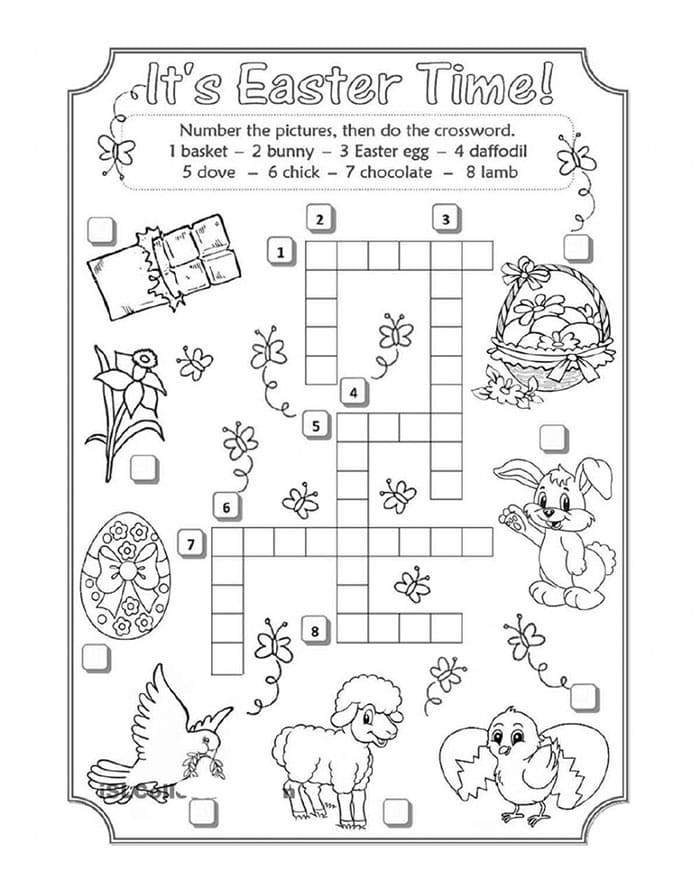 Printable Easter Crossword Puzzles Solutions
