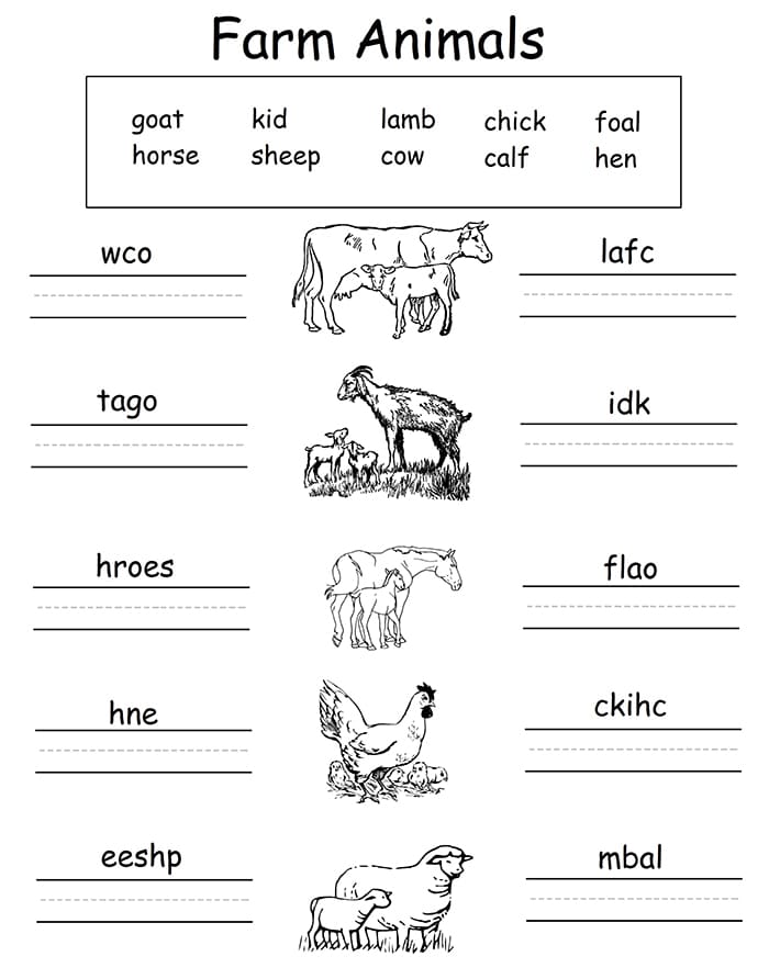 Printable Easy Word Scramble With Answers