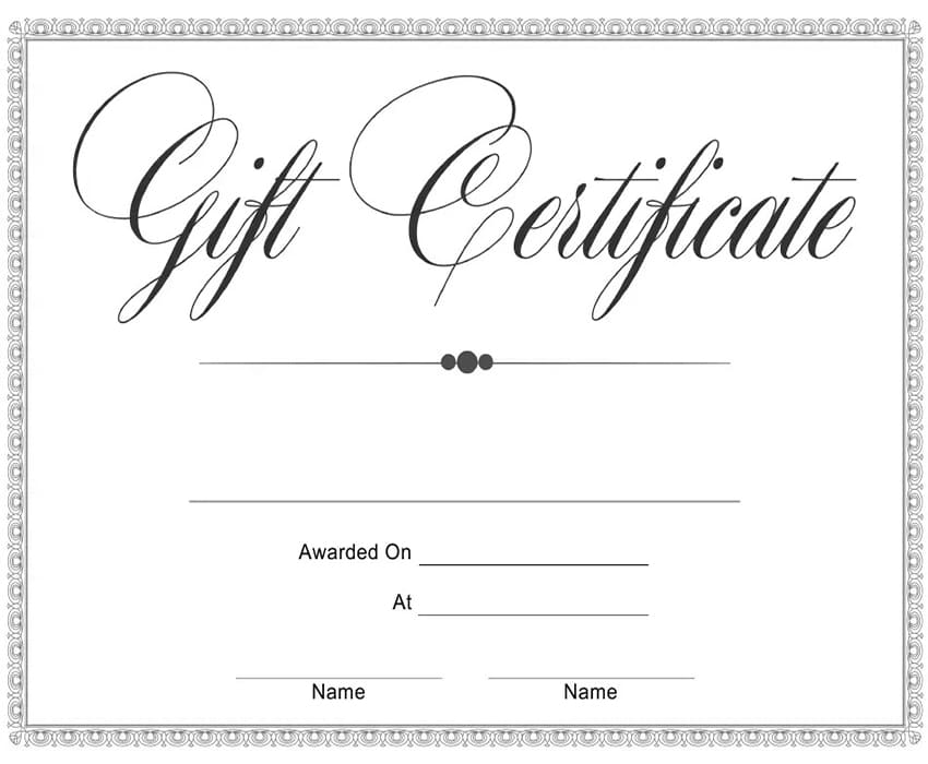 Printable Examples Of Gift Certificates