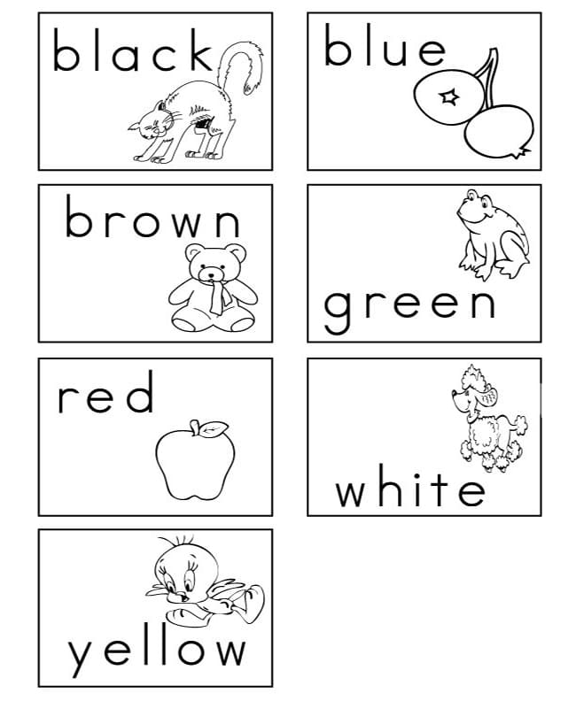 Printable Free Color Flash Cards