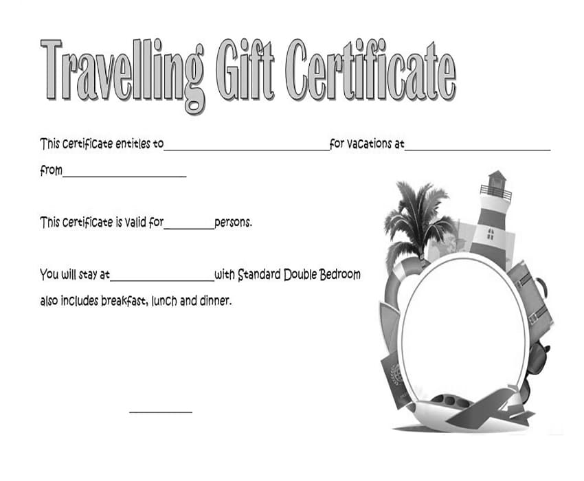 Printable Gift Certificates For Travel