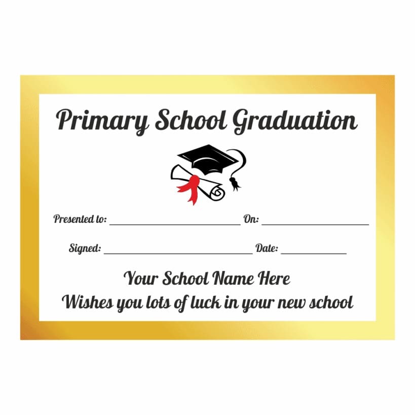 Printable Graduation Certificate Primary School