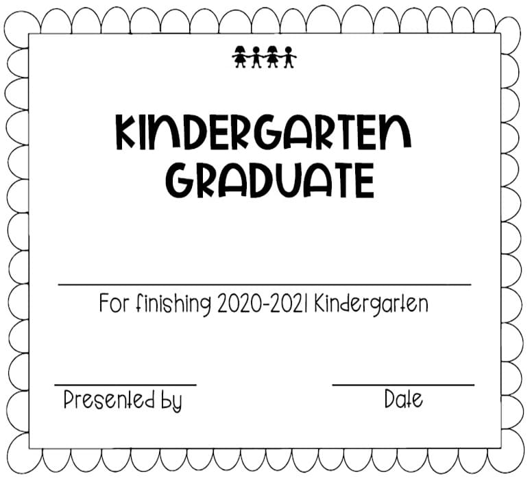 Printable Graduation Certificates For Kindergarten