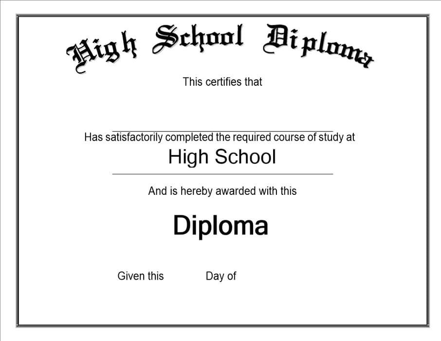 Printable Graduation Certificates High School
