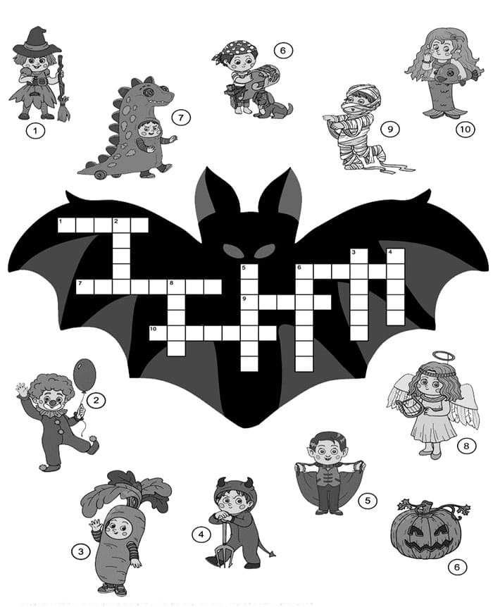 Printable Halloween Crossword Puzzle Adults