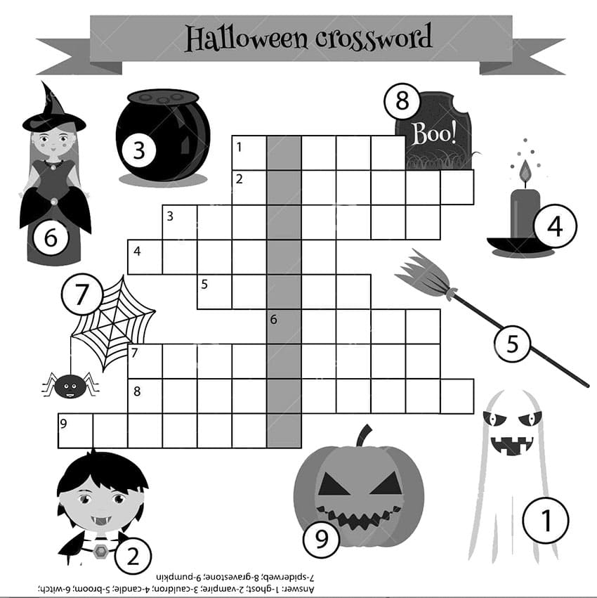Printable Halloween Crossword Puzzle Games