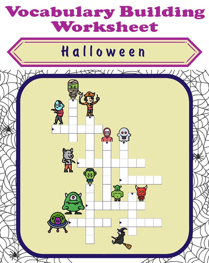 Printable Halloween Crossword Puzzle Vocabulary