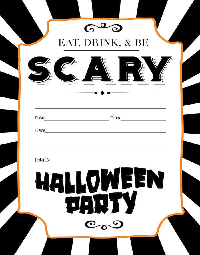 Printable Halloween Invitation Editable