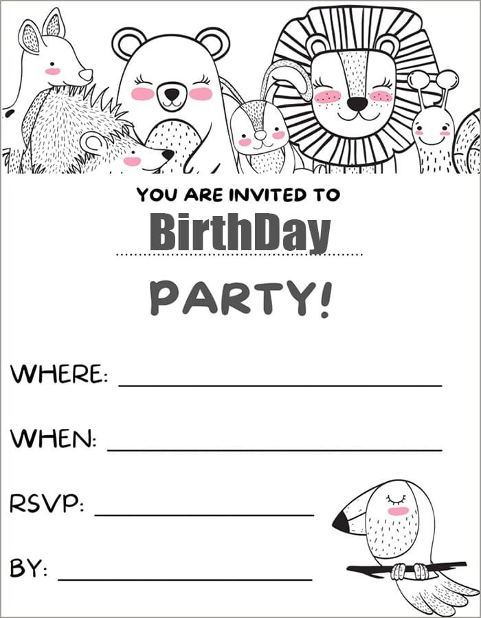Printable Jungle Birthday Invitations