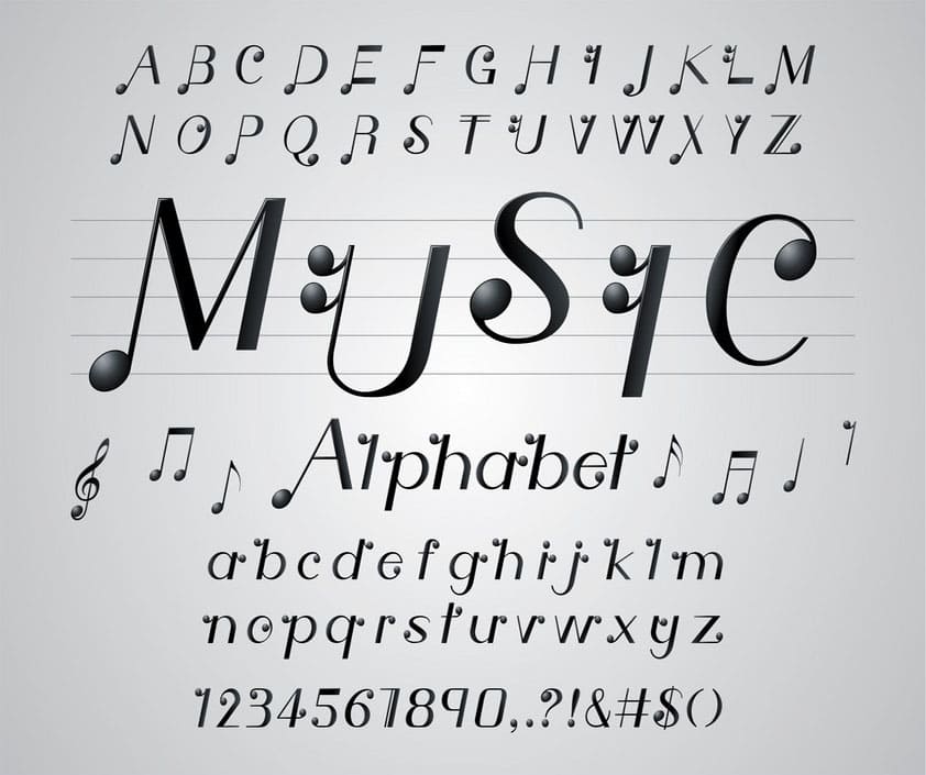 Printable Music Notes Font