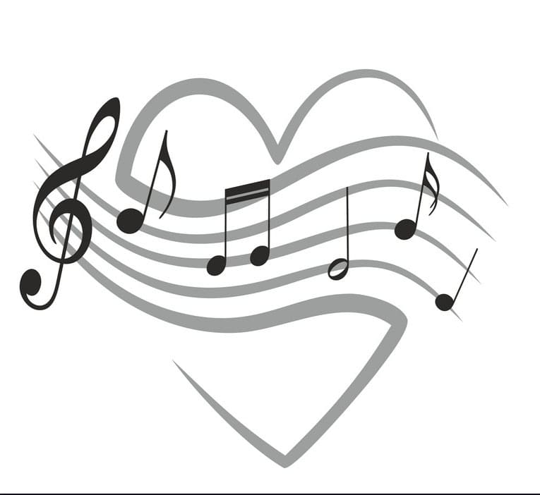 Printable Music Notes Heart