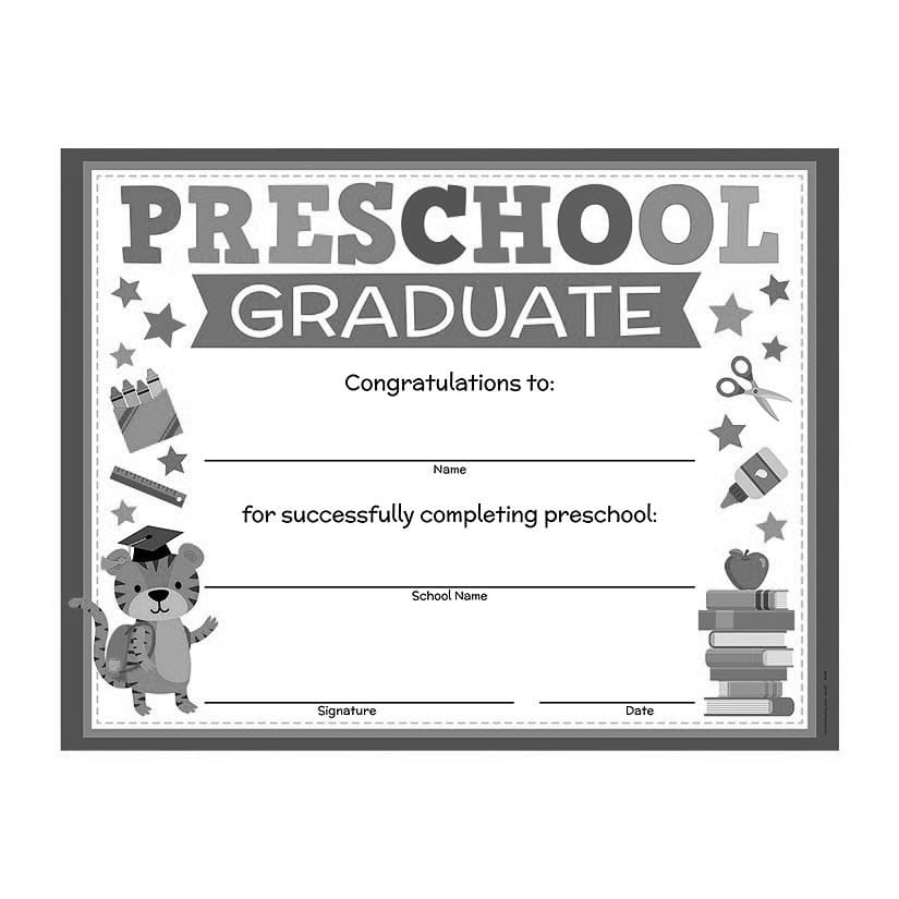 Printable Preschool Graduation Certificates