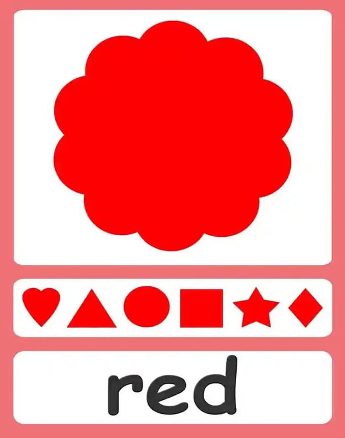 Printable Red Color Flashcards