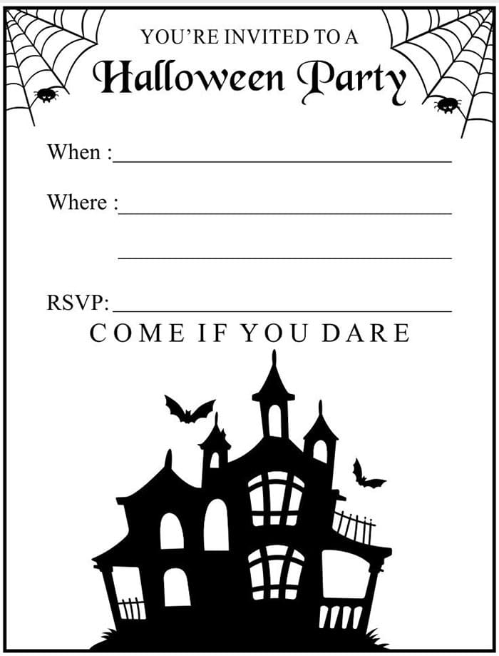 Printable Scary Halloween Invitations