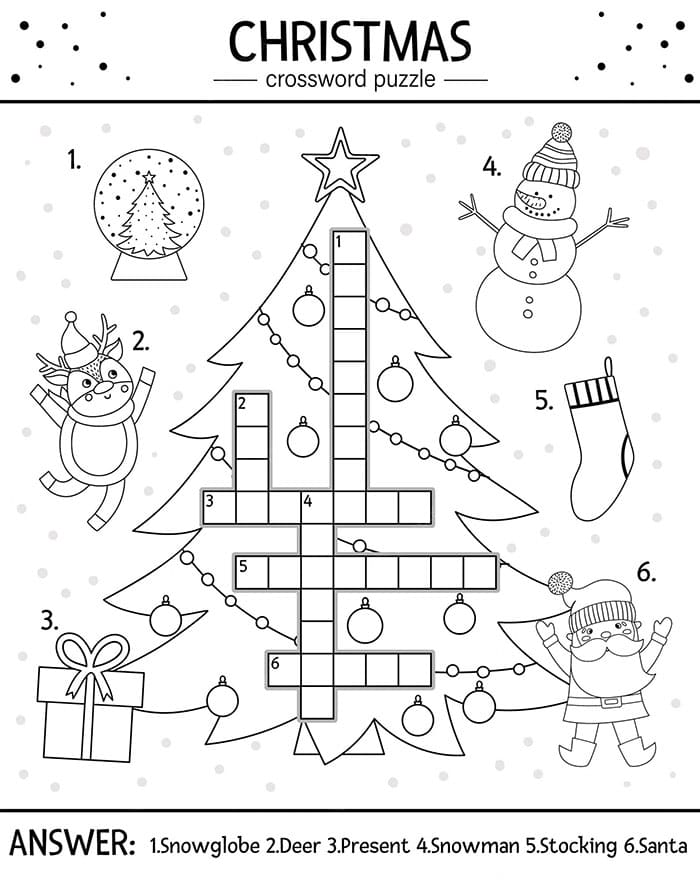 Printable Simple Christmas Crossword Puzzles