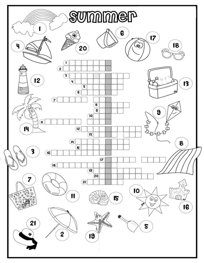 Printable Summer Crossword Puzzles Creator