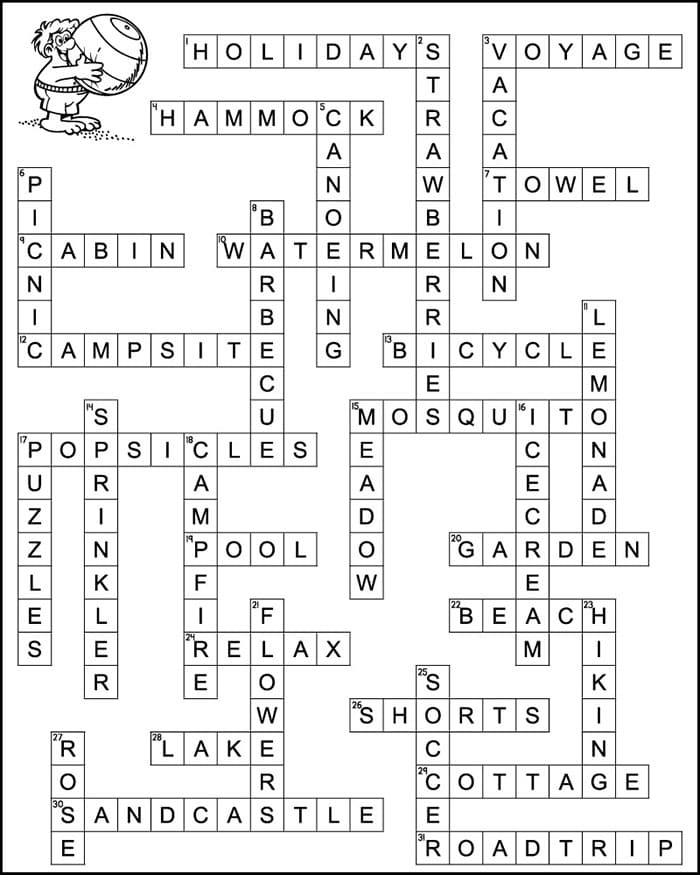 Printable Summer Crossword Puzzles Examples