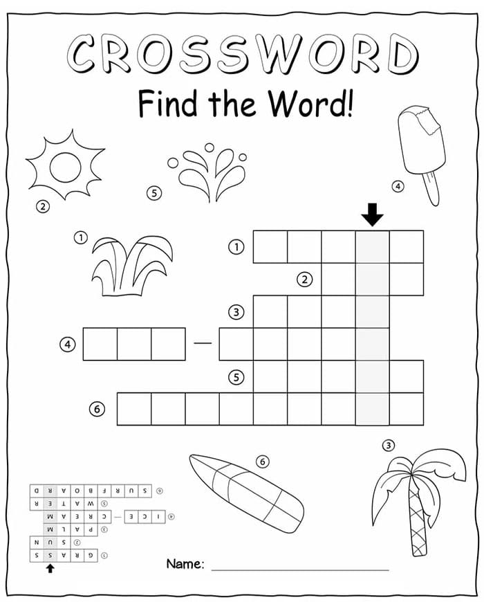 Printable Summer Crossword Puzzles Generator