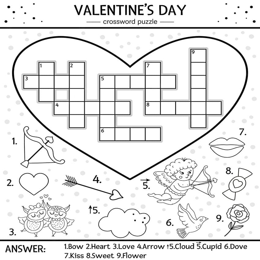 Printable Valentine Crossword Puzzles Jigsaw