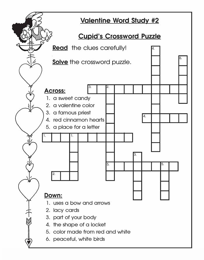 Printable Valentine Crossword Puzzles Logic
