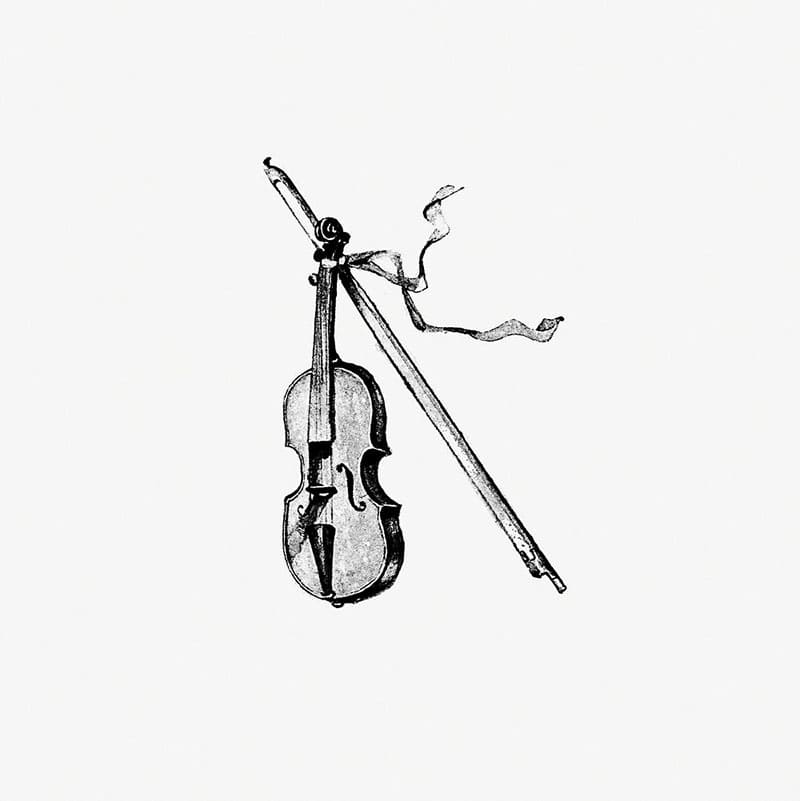 Printable Violin Drawing