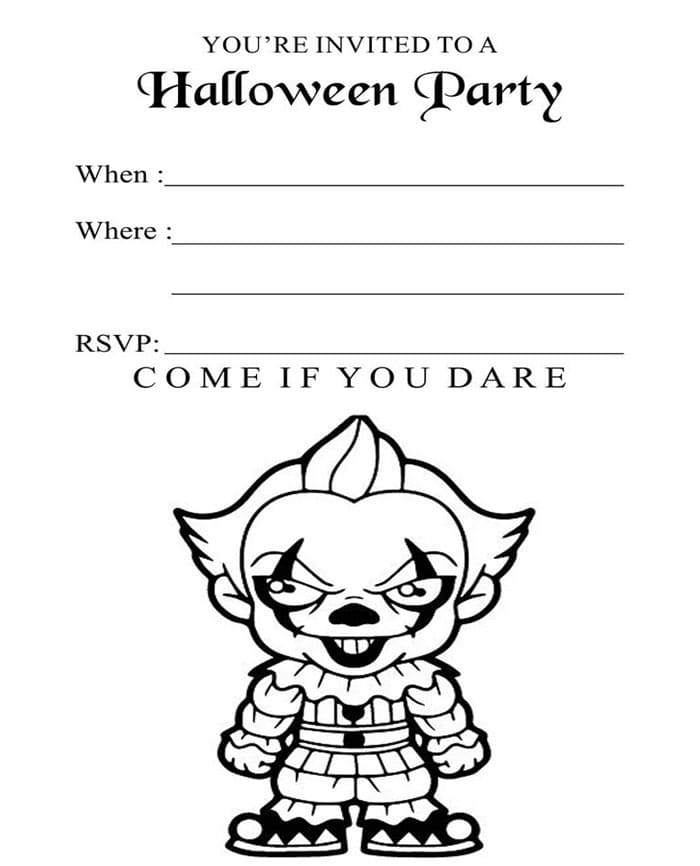 Printbale Thriller Halloween Invitations