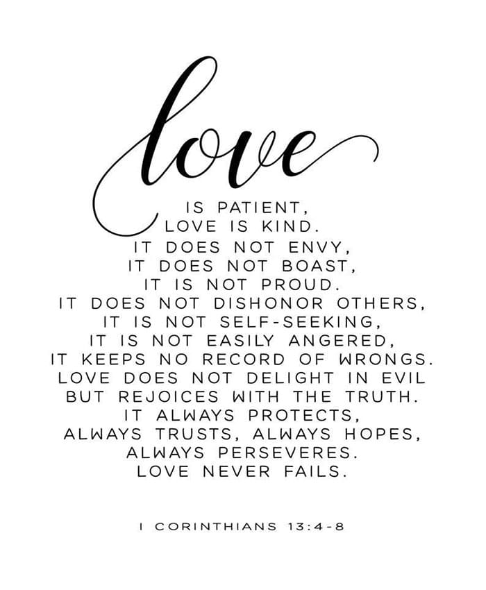 Printable 1 Corinthians 13 Love