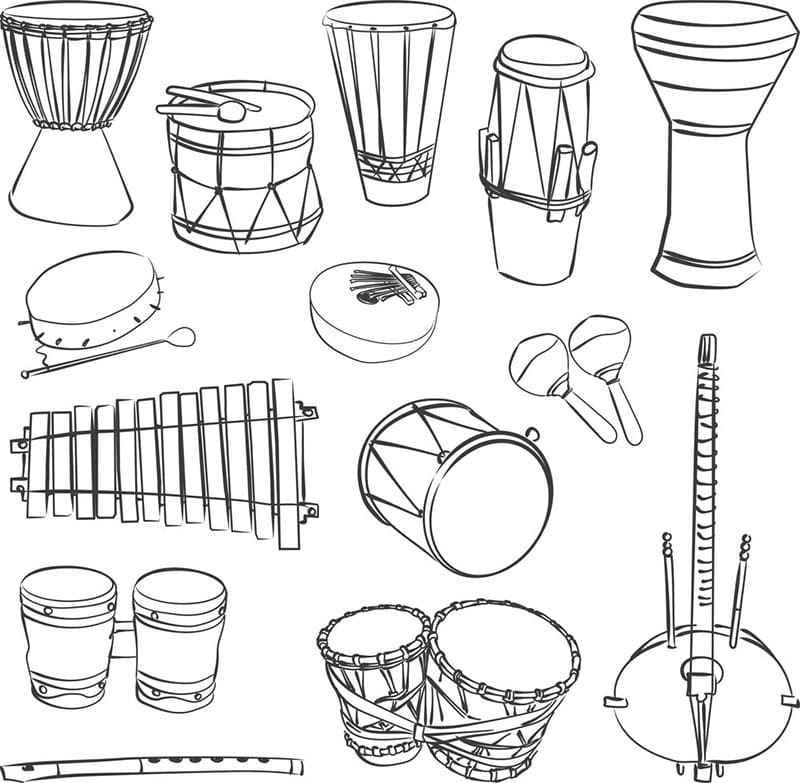 Printable African Music Instrument