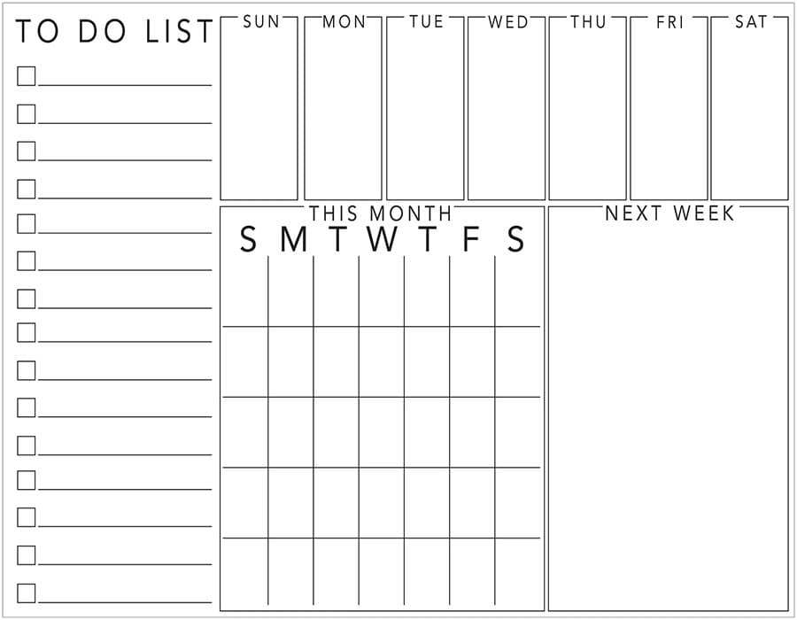 Printable Blank Calendar To Do List