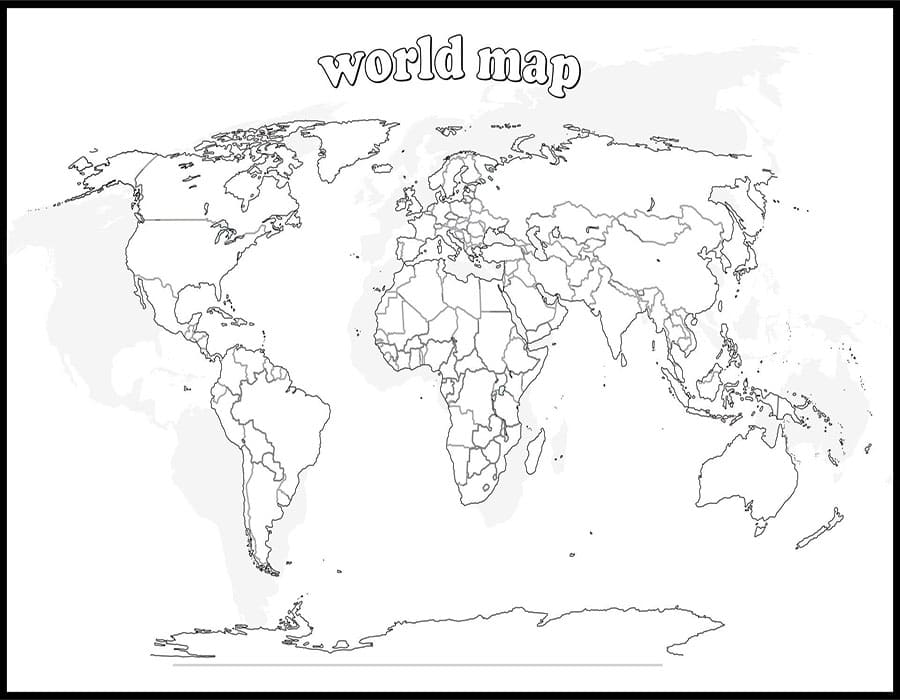 Printable Blank World Map For Practice