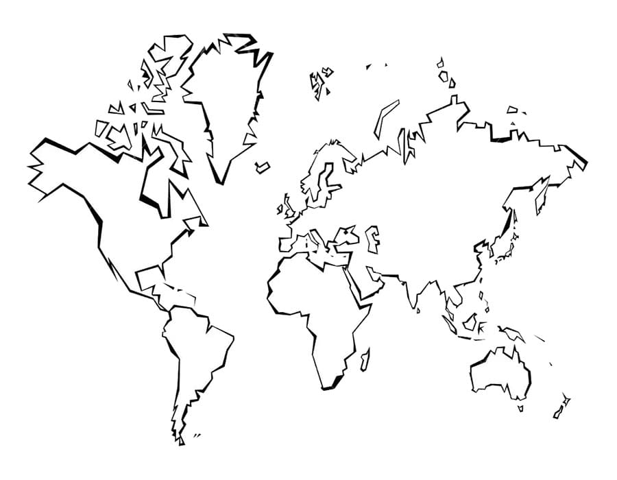 Printable Blank World Map Simple