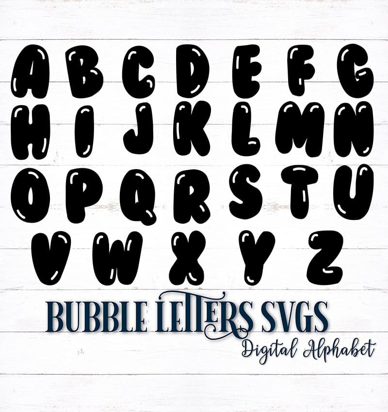 Printable Bubble Letters Black
