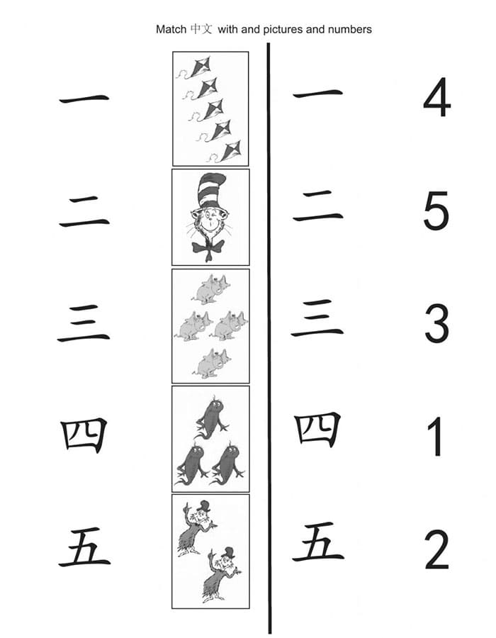 Printable Chinese Numbers Game