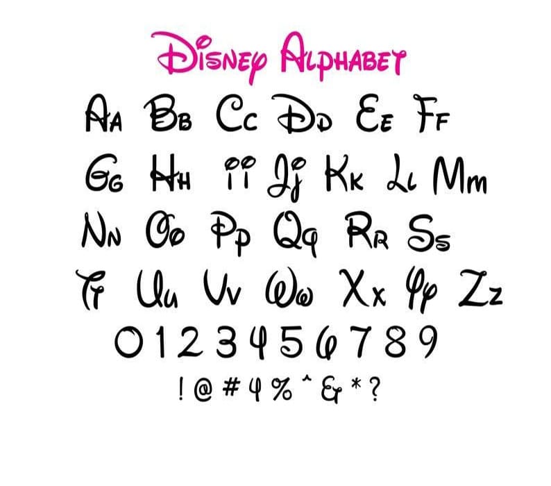 Printable Disney Font Letters And Numbers