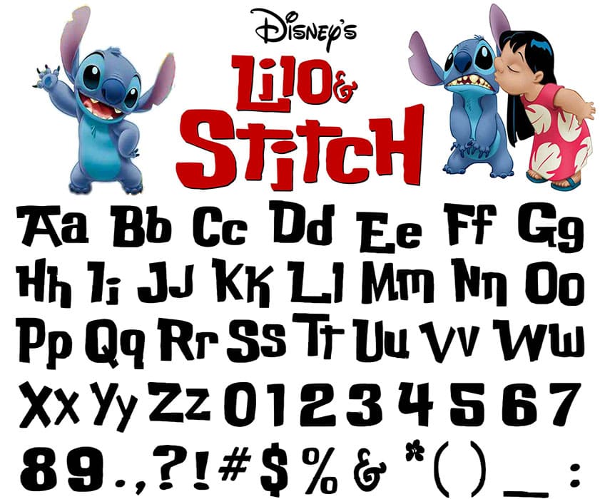 Printable Disney Font Letters Lilo And Stitch