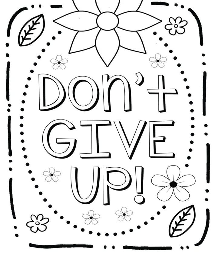 Printable Don’t Give Up Cover