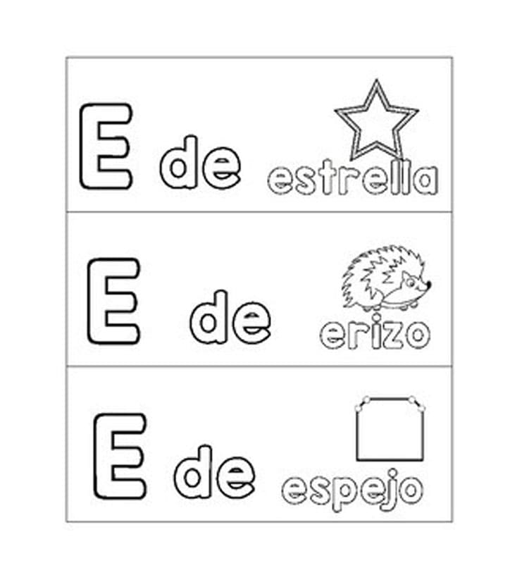 Printable E In Spanish Letters