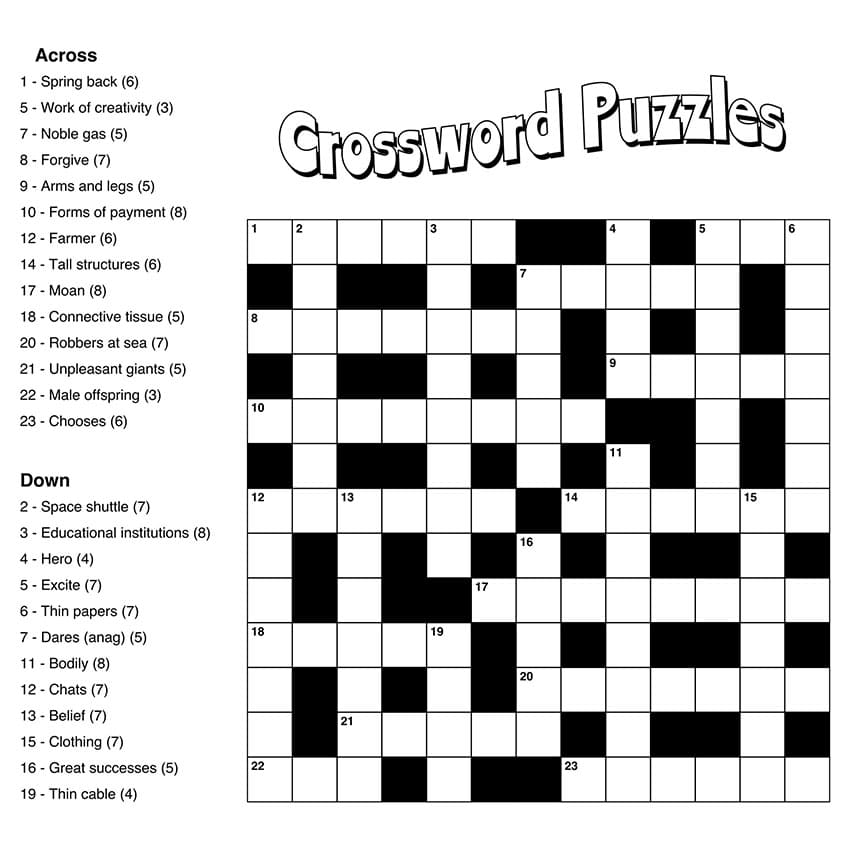 Printable Easy Crossword Puzzles For Beginners